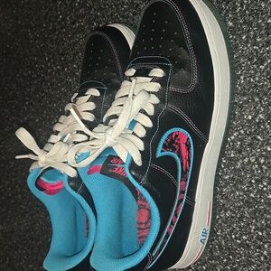 Nike Miami Nights Air Force 1 Mens Size 10 Black Blue Pink No Box